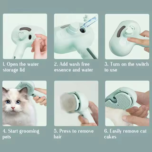 Steam brush for dogs/cats