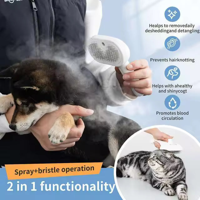 Steam brush for dogs/cats